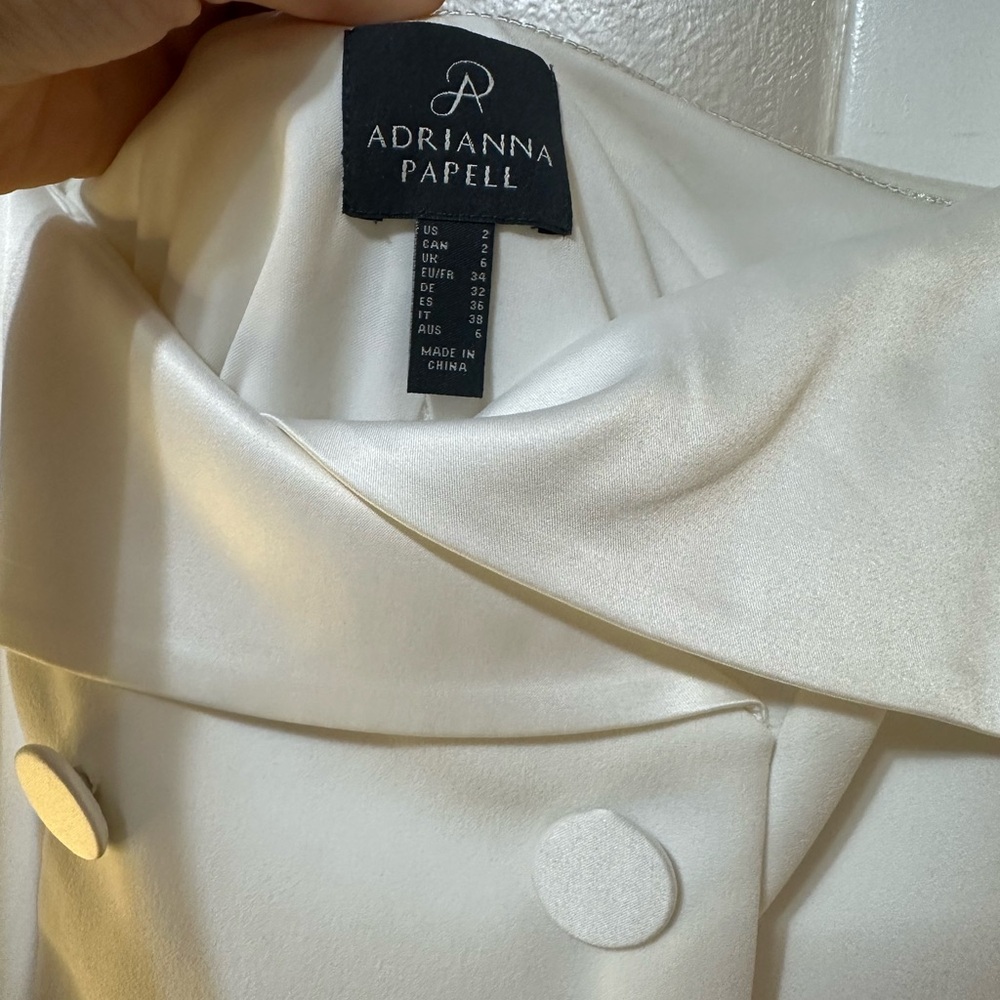 Adrianna Papell Ivory Satin Blouse